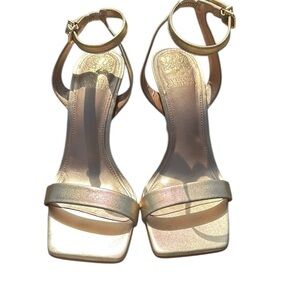 Vince Camuto . Gold Strappy Heels